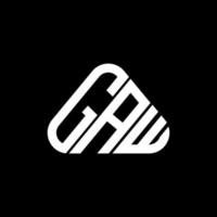 design criativo do logotipo da carta gaw com gráfico vetorial, logotipo simples e moderno em forma de triângulo redondo. vetor