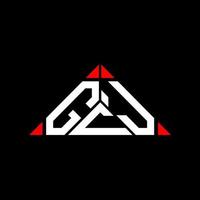 design criativo do logotipo da carta gcj com gráfico vetorial, logotipo simples e moderno gcj em forma de triângulo redondo. vetor
