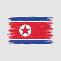 escova de bandeira da coreia do norte vetor