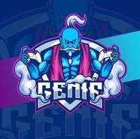 designs de mascotes de personagens genie para jogos de logotipo e esport vetor