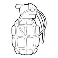 ícone de granada de mão, estilo de estrutura de tópicos vetor