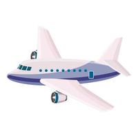 ícone de avião de passageiros, estilo cartoon vetor