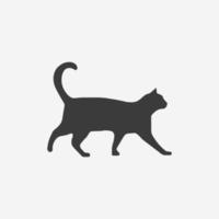 gato, animal, gatinho, sinal de símbolo isolado do vetor de ícone do animal de estimação