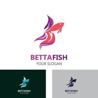 ilustração vetorial de design de estilo de logotipo moderno de peixe betta vetor