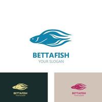 ilustração vetorial de design de estilo de logotipo moderno de peixe betta vetor