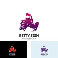 ilustração vetorial de design de estilo de logotipo moderno de peixe betta vetor