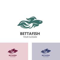 ilustração vetorial de design de estilo de logotipo moderno de peixe betta vetor