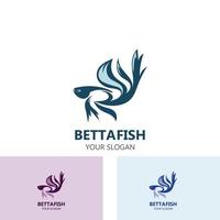 ilustração vetorial de design de estilo de logotipo moderno de peixe betta vetor