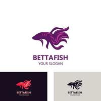 ilustração vetorial de design de estilo de logotipo moderno de peixe betta vetor