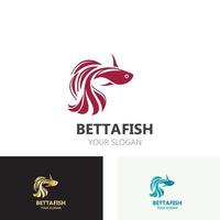 ilustração vetorial de design de estilo de logotipo moderno de peixe betta vetor