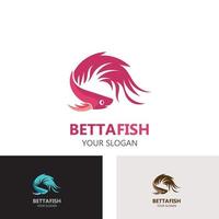 ilustração vetorial de design de estilo de logotipo moderno de peixe betta vetor