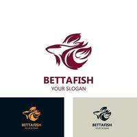 ilustração vetorial de design de estilo de logotipo moderno de peixe betta vetor