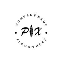inicial px letra logotipo elegante empresa marca luxo vetor