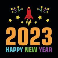 2023 feliz ano novo - design de vetores tipográficos do festival de ano novo