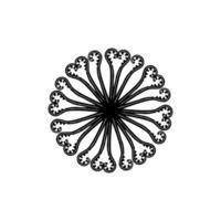 círculo em forma de composição de silhueta de planta de samambaia. mandala contemporânea moderna para logotipo, ornamentado, decoração ou design gráfico. ilustração vetorial vetor