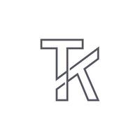 vetor de design de logotipo de tipografia inicial tk.