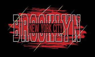 ilustração de t-shirt de brooklyn new york city e design colorido. vetor