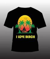 impressão de camiseta amante da praia vetor