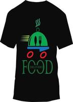 impressão de design de camiseta de ícone de comida vetor