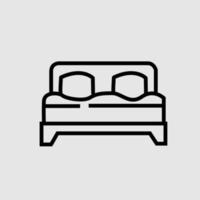 ícone plano de cama de casal. ícone plano do hotel vetor