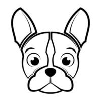 arte de linha preto e branco da cabeça do buldogue francês bom uso para símbolo mascote ícone avatar tatuagem logotipo de design de camiseta ou qualquer design vetor