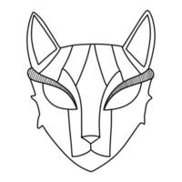 máscara em forma de cabeça de gato em estilo minimalista. vetor