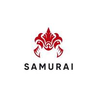 inspiração de design de logotipo de cabeça de samurai vetor