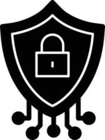 ícone de glifo de segurança cibernética vetor