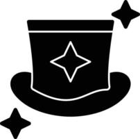 ícone de glifo de chapéu mágico vetor
