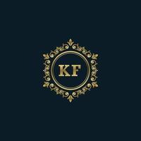 logotipo da letra kf com modelo de ouro de luxo. modelo de vetor de logotipo de elegância.