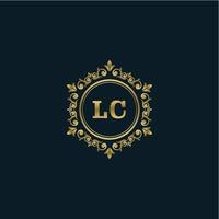 logotipo da letra lc com modelo de ouro de luxo. modelo de vetor de logotipo de elegância.