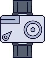 vetor de ícone de cor plana de foto de vídeo digital de ação de câmera