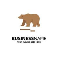 animal urso polar canadá modelo de logotipo comercial cor plana vetor