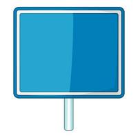 ícone de sinal de estrada azul em branco, estilo cartoon vetor