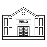 ícone da embaixada, estilo de estrutura de tópicos vetor