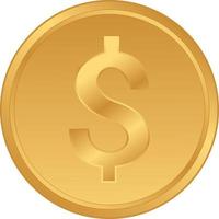 ilustração de ícone de moeda de dólar de ouro, ícone de lucro financeiro e comercial vetor