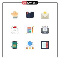 conjunto de 9 sinais de símbolos de ícones de interface do usuário modernos para comunicação de papai noel papai noel favoritos editáveis elementos de design vetorial vetor