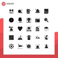 25 ícones criativos sinais modernos e símbolos de verificação de papel ok design dados foguete elementos de design vetoriais editáveis vetor