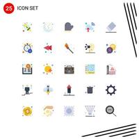 25 ícones criativos sinais modernos e símbolos de progresso pegador de panela de borracha internet nuvem internet elementos de design vetoriais editáveis vetor