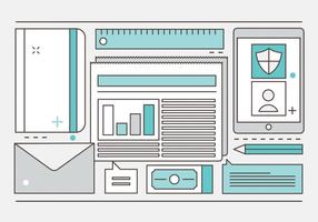 Free Vector Linear Escritório Elements