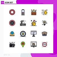 conjunto de 16 sinais de símbolos de ícones de interface do usuário modernos para frango feliz meio bebê dinheiro editável elementos de design de vetor criativo