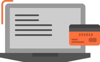 cartão de crédito de computador de negócios de pagamento pagamento on-line modelo de banner de ícone de vetor de ícone de cor plana
