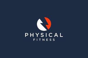 letra do alfabeto o para design de ícone de vetor de logotipo de fitness e design de logotipo de academia de fitness com barra
