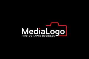 logotipo da fotografia. conceito de logotipo de fotografia minimalista, adequado para loja de lentes, estúdio fotográfico e negócios de câmeras. logotipo de vetor de ilustração.
