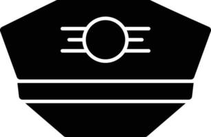 ícone de glifo de chapéu de piloto vetor