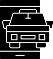 ícone de glifo de táxi vetor