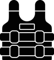ícone de glifo de colete à prova de balas vetor
