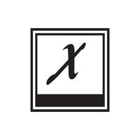 carta x modelo de design de logotipo de vetor de unidade abstrata corporativa de negócios