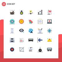 pacote de 25 sinais e símbolos modernos de cores planas para mídia impressa na web, como bandeira, ambiente de carreira, sucesso, elementos de design de vetores editáveis