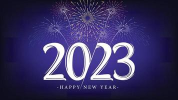 cartão de feliz ano novo de 2023 com fundo colorido vetor